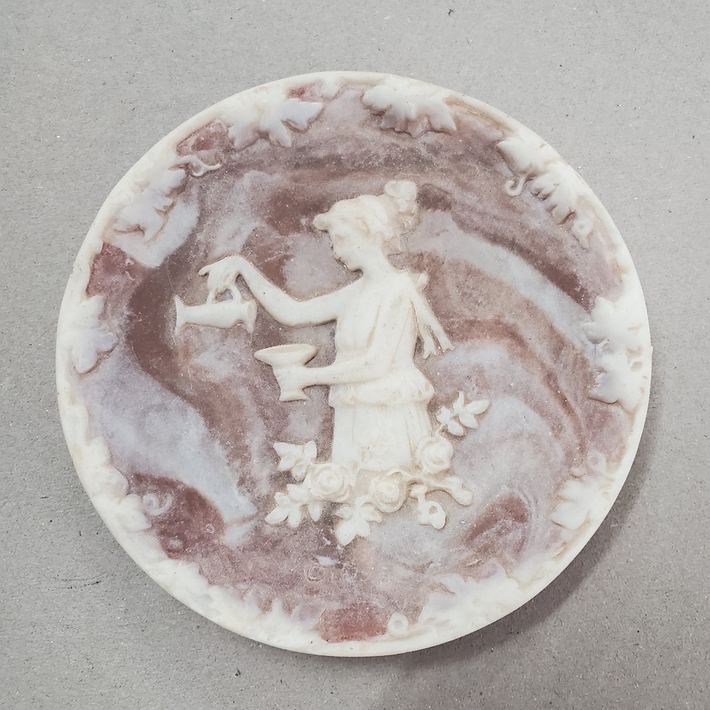 Very Vinatge INCOLAY Stone Plate with Goddess